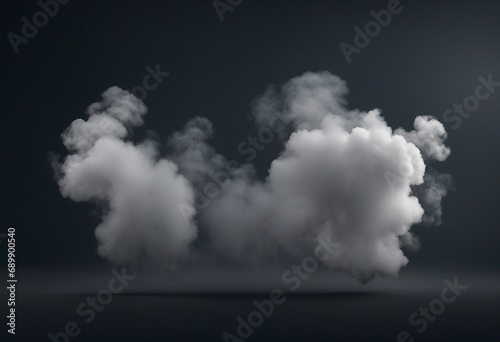 Smoke or steam set isolated on dark background
