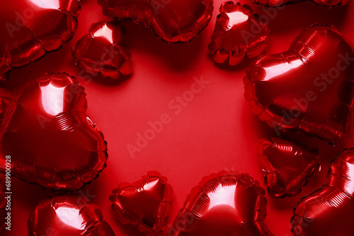 Red heart shaped foil ballo...