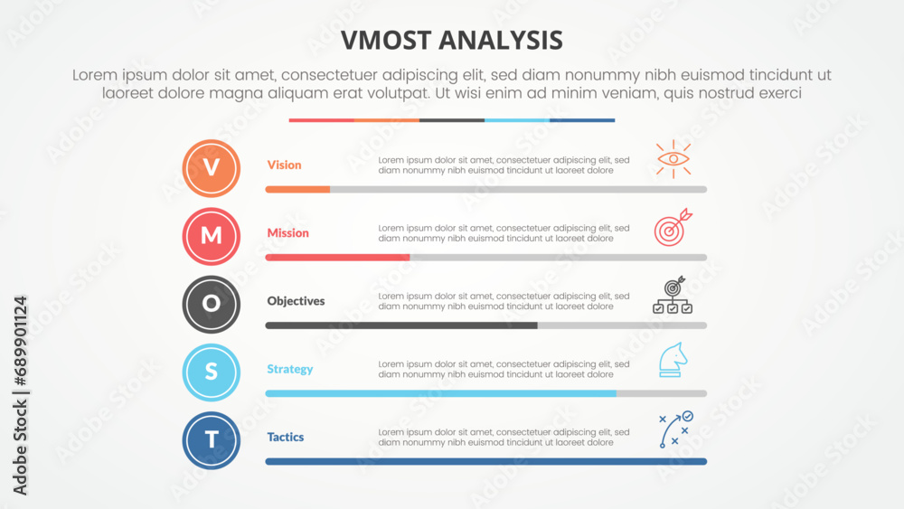 vmost analysis template infographic concept for slide presentation with ...