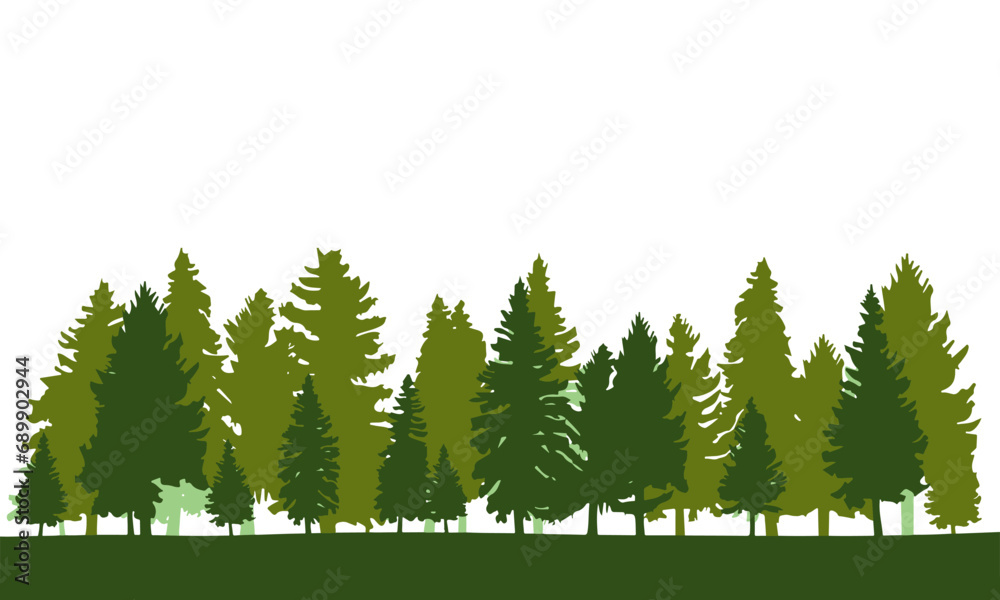 Fototapeta premium Evergreen Tree Skyline No Background