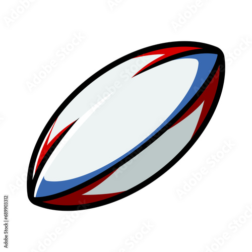 a rugby union ball icon is shown on a white background photo