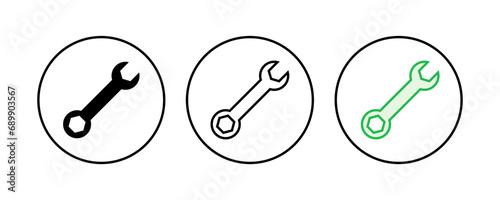 Wrench icon set. repair icon vector. tools icon vector