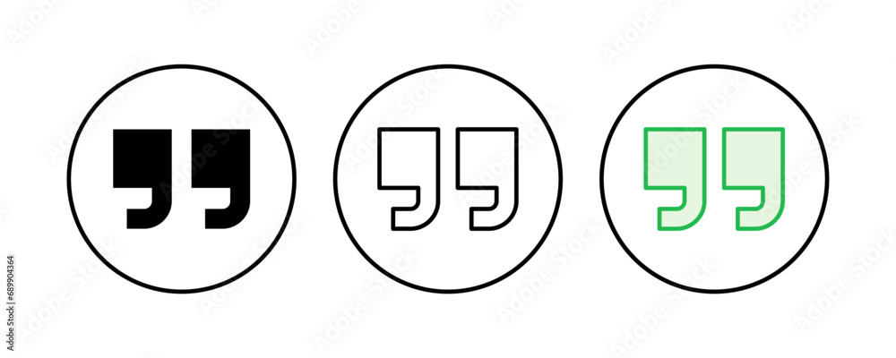 Quote icon set. Quotation mark symbol. Quote icon set. Quotation mark symbol.