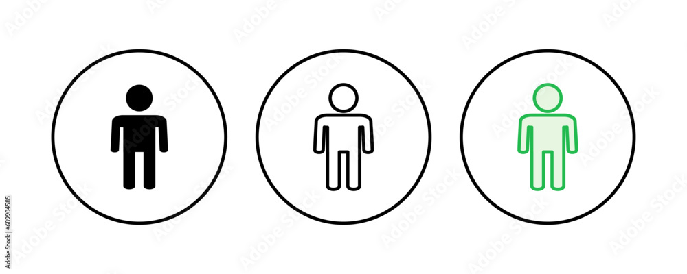 Man icon set. male icon vector. human symbol Man icon set. male icon vector. human symbol