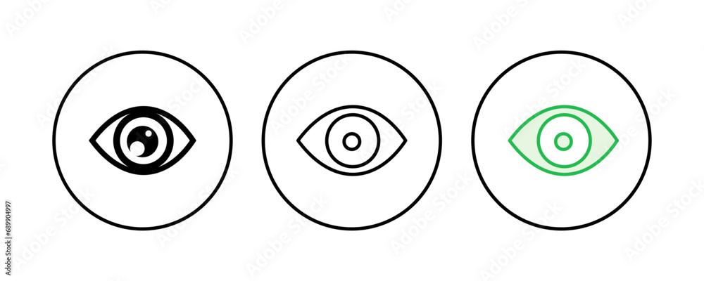 Eye icon set. Eye vector icon. Look and Vision icon. Eye icon set. Eye vector icon. Look and Vision icon.