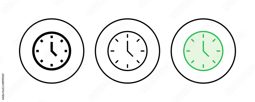 Clock icon set. Time icon vector. watch icon symbol Clock icon set. Time icon vector. watch icon symbol