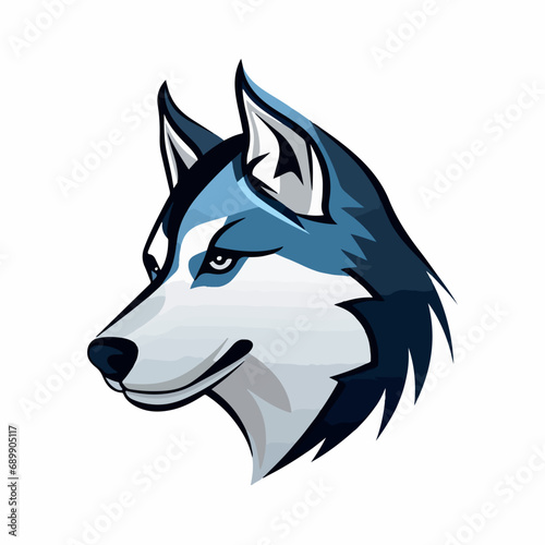 Siberian Husky in cartoon, doodle style. Isolated 2d vector illustration in logo, icon, sketch style, Eps 10. AI Generative