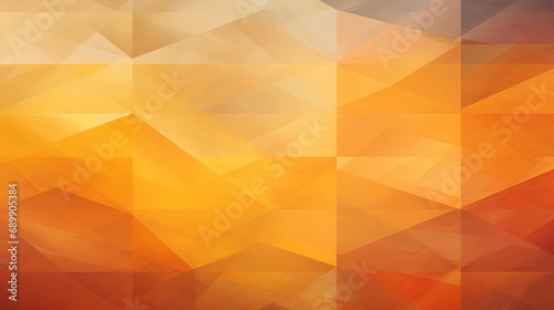  Witness the seamless blend of burnt orange, gold, and yellow in an abstract background. Geometric shapes, stripes, and textured layers.