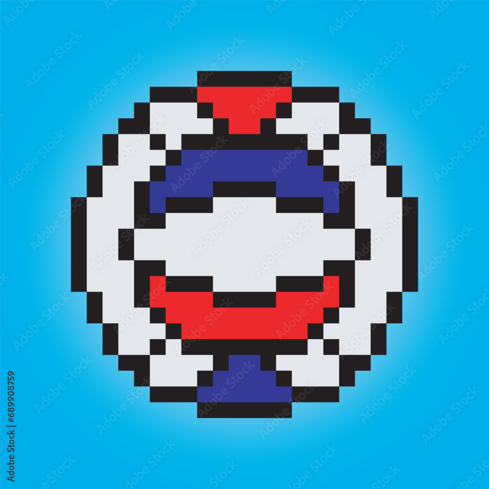 Obraz premium Volleyball with pixel art design