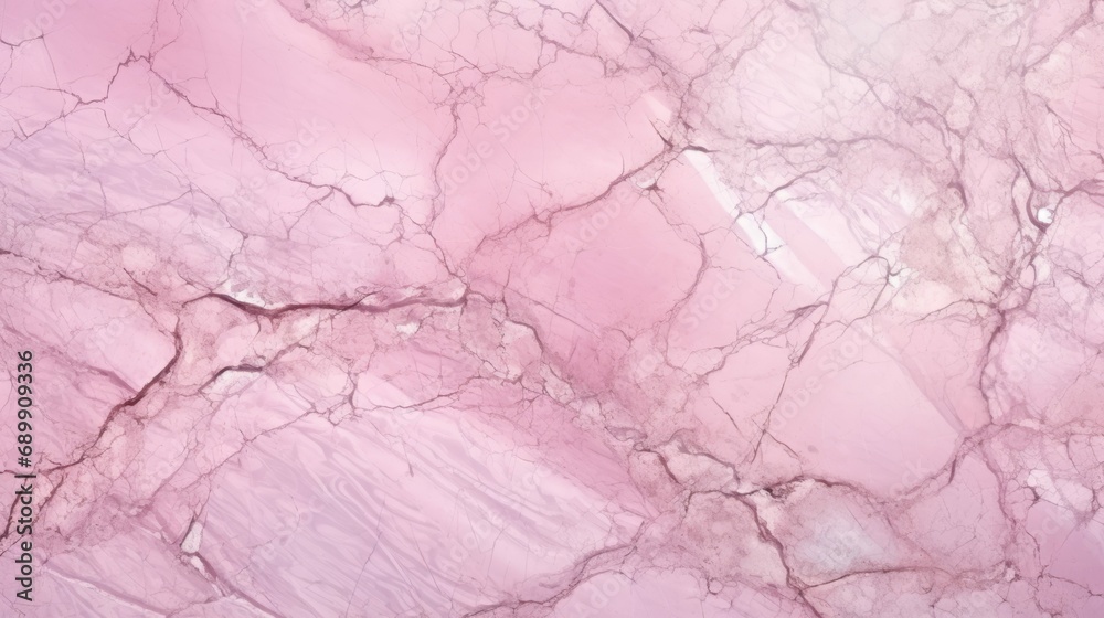Pink Marble with Silver Veins Horizontal Background. Abstract stone texture with Veins and cracks. Bright natural material aged cracked surface. AI Generated photorealistic Illustration.