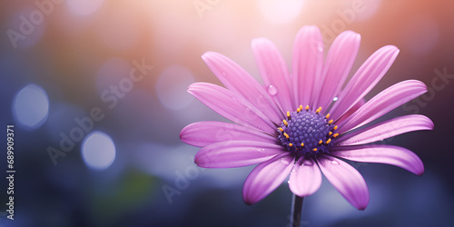 Purple Daisy: A Captivating Closeup Shot with a Blurred Background

