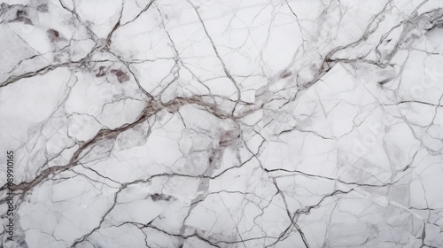 White Marble with Granite Horizontal Background. Abstract stone texture with Veins and cracks. Bright natural material aged cracked surface. AI Generated photorealistic Illustration.