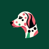 Dalmatian in cartoon, doodle style. Isolated 2d vector illustration in logo, icon, sketch style, Eps 10. AI Generative