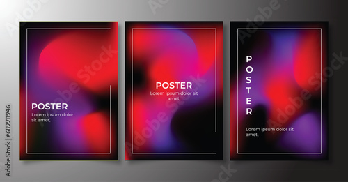 Colorful vector gradient poster collection for events
