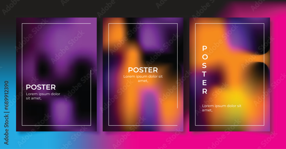 Colorful vector gradient poster collection for events
