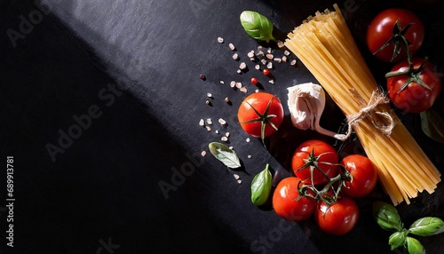 Italian food background on dark featuring food, background, and italian.