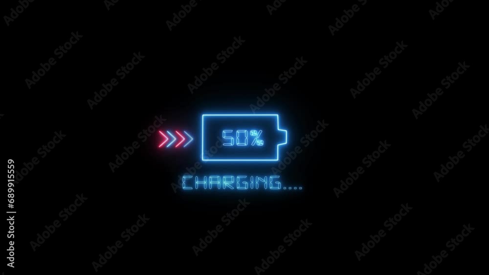 Abstract glowing neon charging animation 4k Abstract glowing neon charging animation 4k