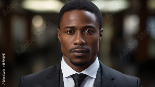 Profile picture of a strong confident young black man - business suit - business professional - stylish fashion