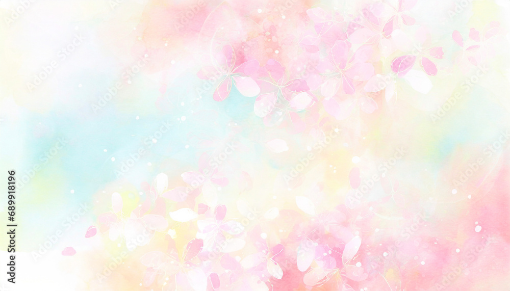 桜の水彩画 ふわふわ優しい手描き風イラスト 桜の水彩画 ふわふわ優しい手描き風イラスト