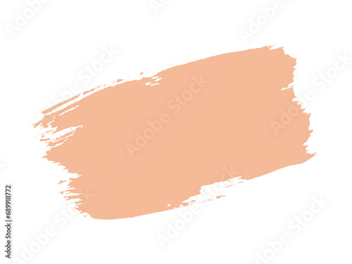 Color of the Year 2024 peach fuzz sample Vector paint brush spot Hand painted trendy color background Ink scribble dab clipart