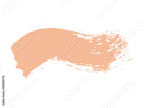 Fototapeta Naklejka Na Ścianę i Meble -  Color of the Year 2024 peach fuzz sample Vector paint brush spot Hand painted trendy color background Ink scribble dab clipart