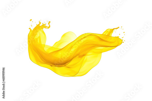 Yellow ink isolated on transparent background for graphic use