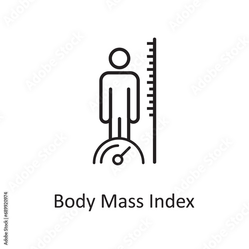 Body Mass Index icon. Body Mass Index icon for mobile and software vector liner illustration on white background..eps
