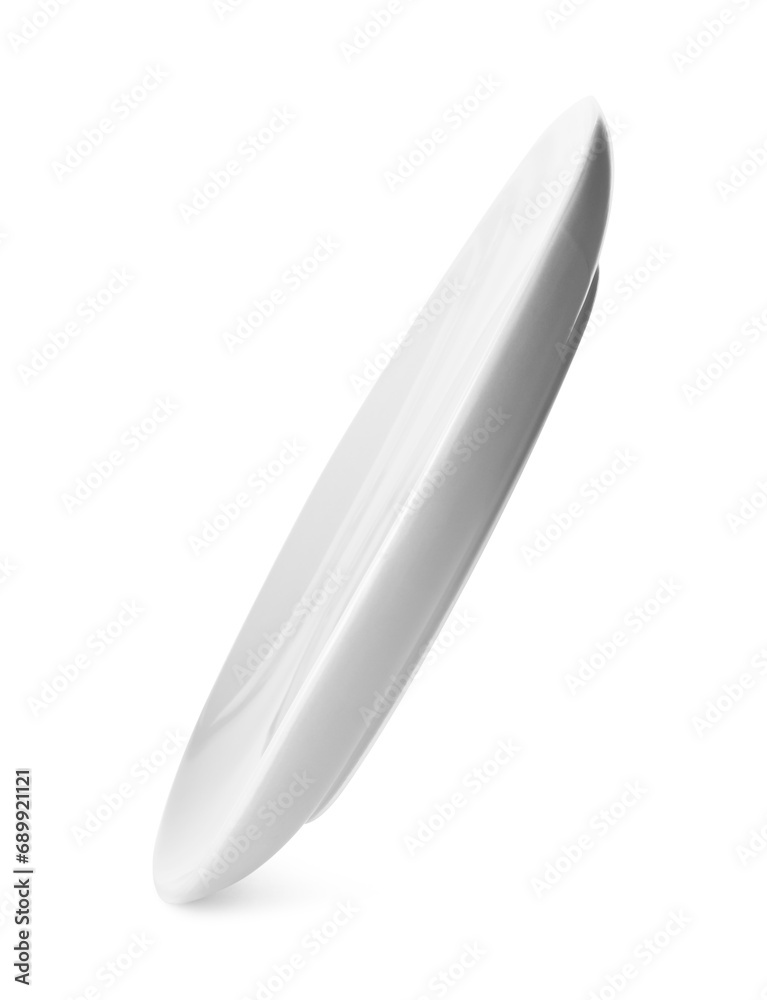Clean empty grey plate isolated on white Clean empty grey plate isolated on white