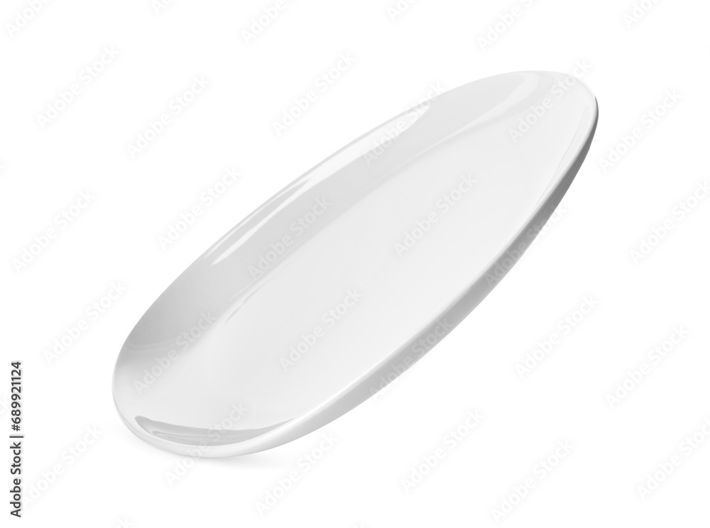Clean empty grey plate isolated on white Clean empty grey plate isolated on white