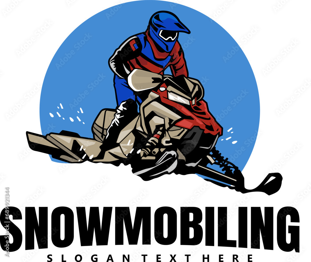 snowmobile trails logo design vector	