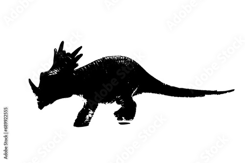 black dinosaur silhouette isolated on white background  model of dinosaurs toys