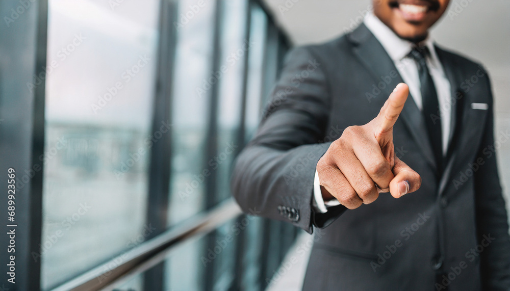 businessman pointing directly at viewer with copy space, conveying authority and direction in business communication businessman pointing directly at viewer with copy space, conveying authority and direction in business communication