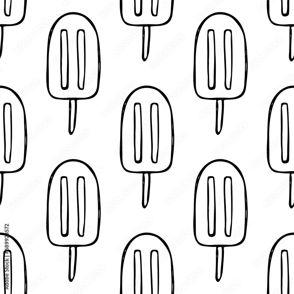 Seamless pattern with ice cream doodle for decorative print, wrapping paper, greeting cards, wallpaper and fabric Seamless pattern with ice cream doodle for decorative print, wrapping paper, greeting cards, wallpaper and fabric
