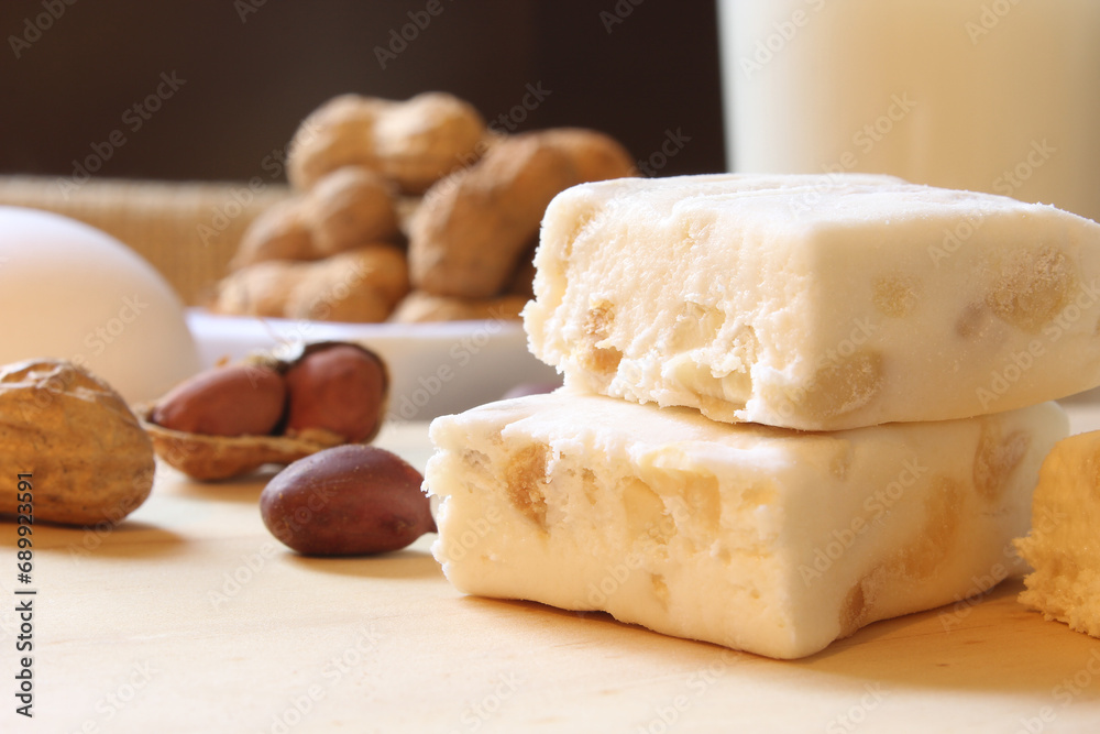 Sweet Torrone, a delicious Christmas dessert. Sweet Torrone, a delicious Christmas dessert.