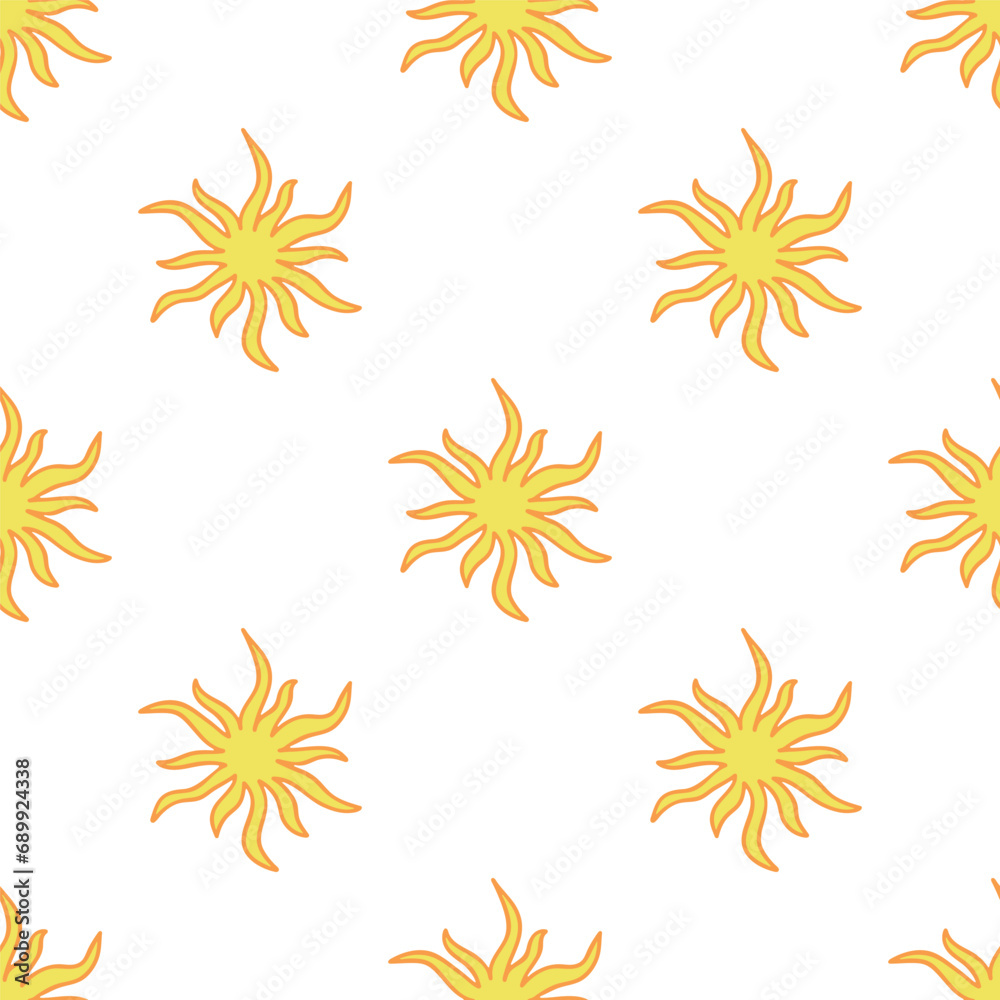 Seamless pattern with sun doodle for decorative print, wrapping paper, greeting cards, wallpaper and fabric Seamless pattern with sun doodle for decorative print, wrapping paper, greeting cards, wallpaper and fabric