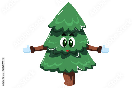 Christmas Tree Character Design Illustration