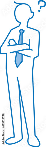 腕組みをしているビジネスマンのイラスト