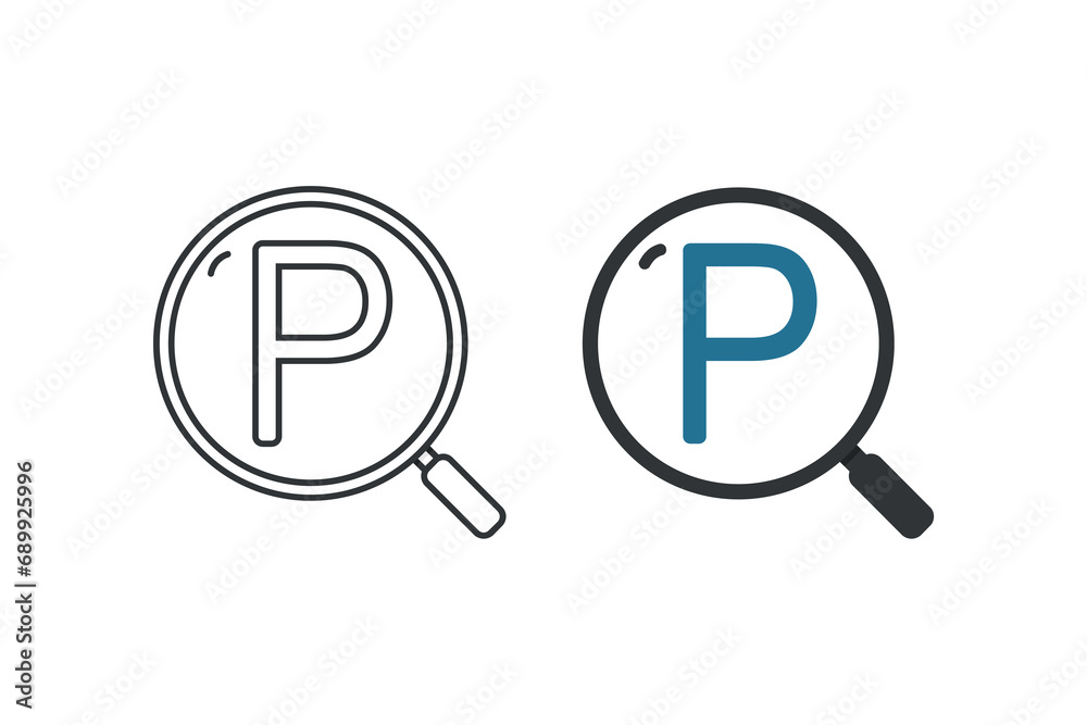 Search parking symbol. Illustration vector Search parking symbol. Illustration vector