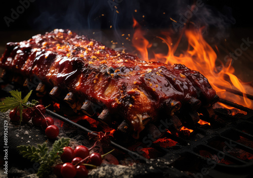 barbecuing ribs with flavor
