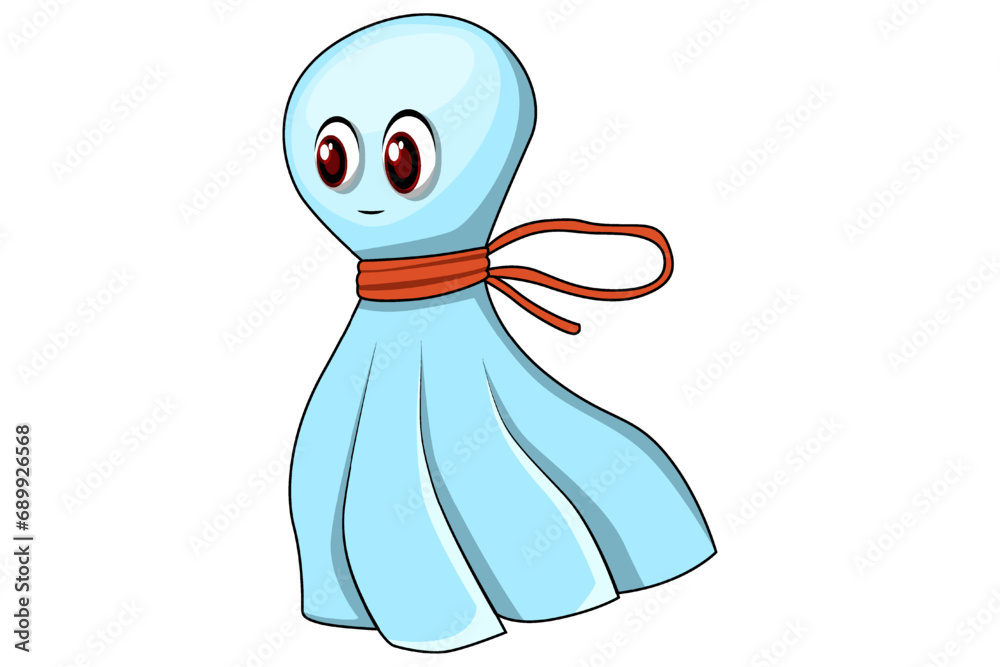 Fototapeta premium Cute Halloween Ghost Character Design Illustration