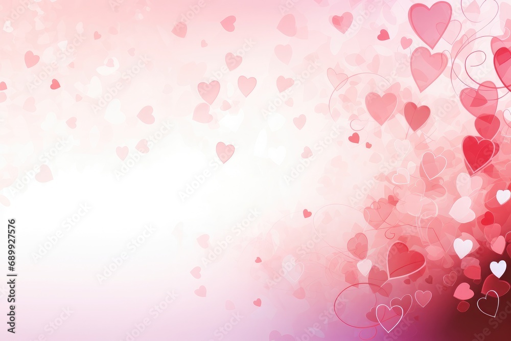 little hearts on pink background with copy space