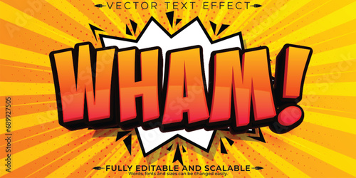 Comic Book text effect, editable cartoon and superhero customizable font style.