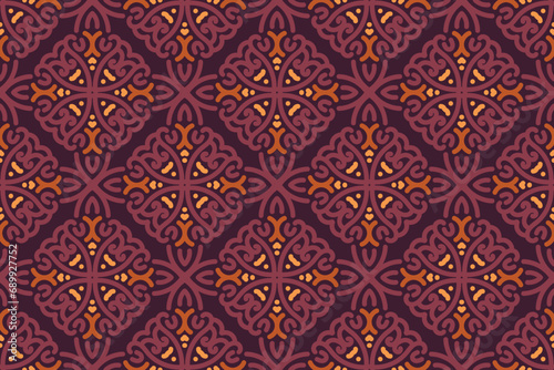 oriental pattern. purple and orange background with Arabic ornaments. Patterns, backgrounds and wallpapers for your design. Textile ornament. Vector illustration.