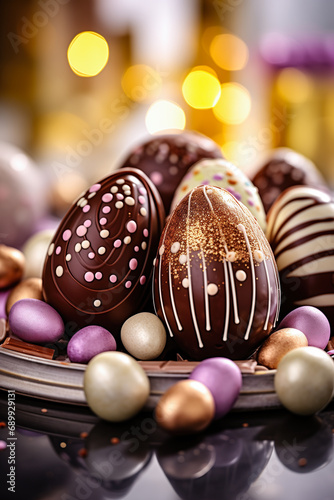 Beautiful Delicious Chocolate Easter eggs 