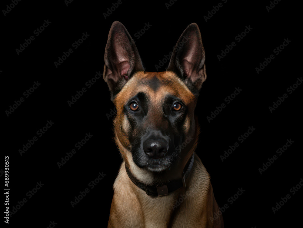 Belgian Malinois Dog Studio Shot, Isolated on Clear Background, Generative AI