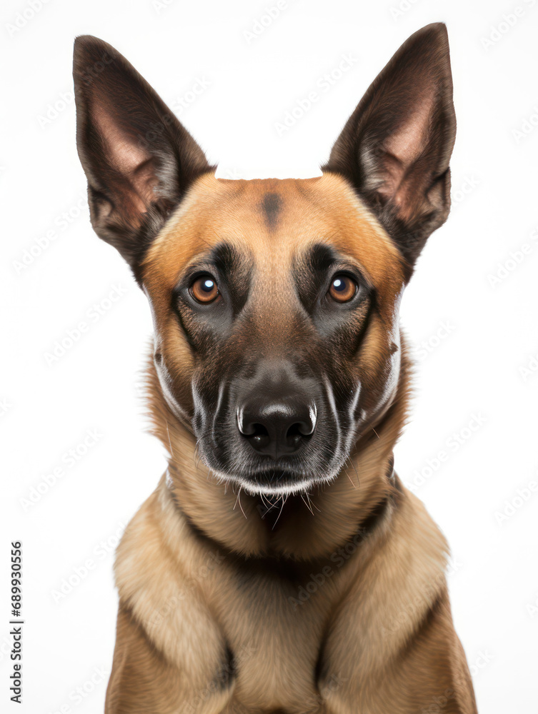 Belgian Malinois Dog Studio Shot, Isolated on Clear Background, Generative AI