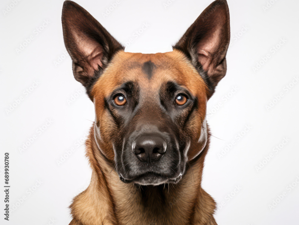 Belgian Malinois Dog Studio Shot, Isolated on Clear Background, Generative AI