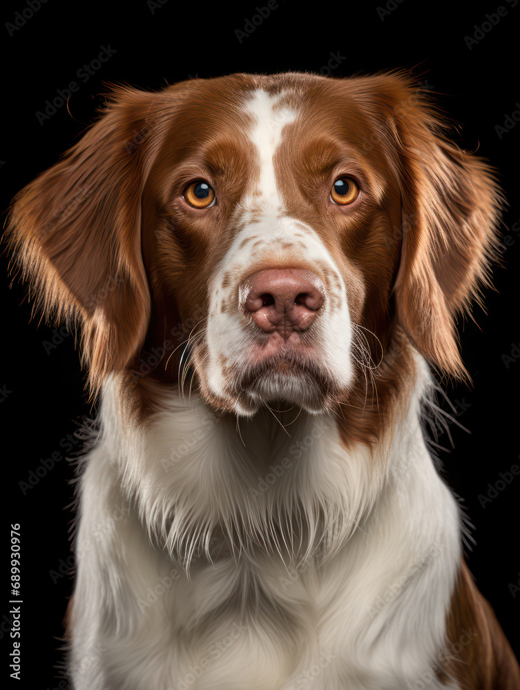 Brittany Dog Studio Shot, Isolated on Clear Background, Generative AI Brittany Dog Studio Shot, Isolated on Clear Background, Generative AI