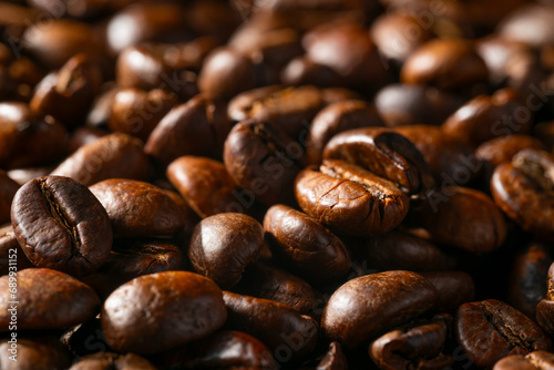 Full frame shot of roasted coffee beans