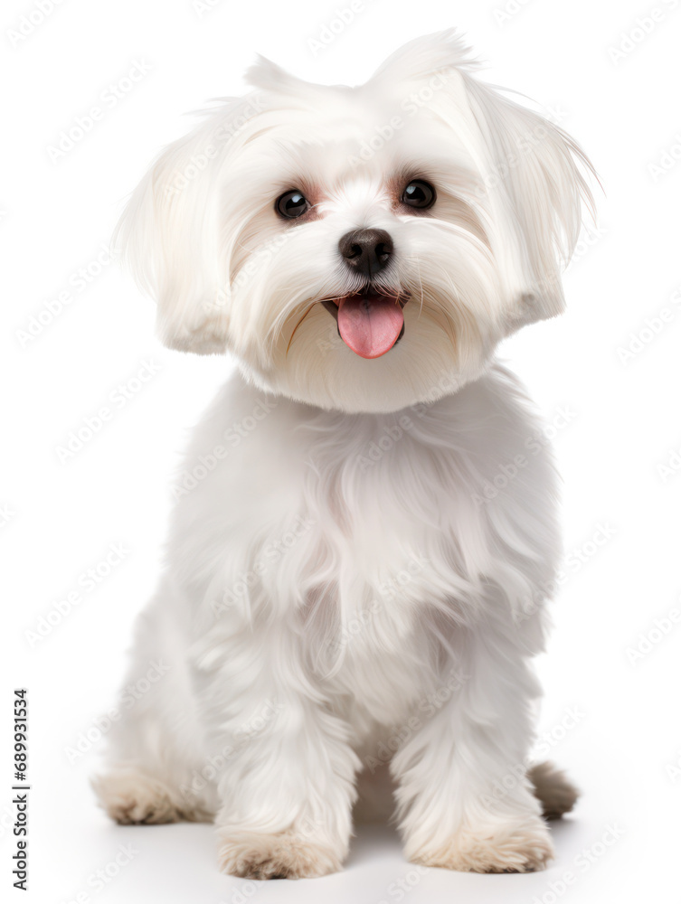 Maltese Dog Studio Shot, Isolated on Clear Background, Generative AI Maltese Dog Studio Shot, Isolated on Clear Background, Generative AI